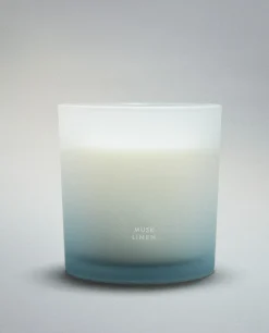 Candles*ZARA Home (350 G) Musk Linen Scented Candle Light Blue