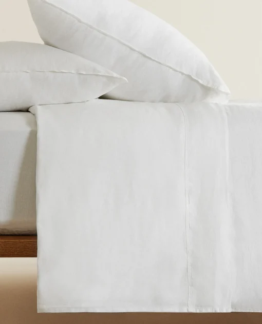Duvet Covers*ZARA Home (160 Gsm) Washed Linen Duvet Cover White
