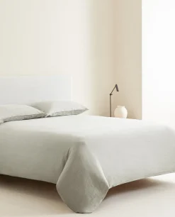 Duvet Covers*ZARA Home (140 Gsm) Washed Linen Duvet Cover Green