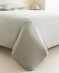 Duvet Covers*ZARA Home (140 Gsm) Washed Linen Duvet Cover Green