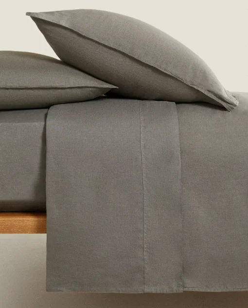Duvet Covers*ZARA Home (140 Gsm) Washed Linen Duvet Cover Grey