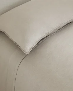 Fitted Sheets*ZARA Home (140 Gsm) Washed Linen Fitted Sheet Middle Grey