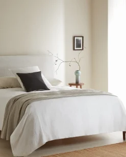 Fitted Sheets*ZARA Home (160 Gsm) Washed Linen Fitted Sheet White