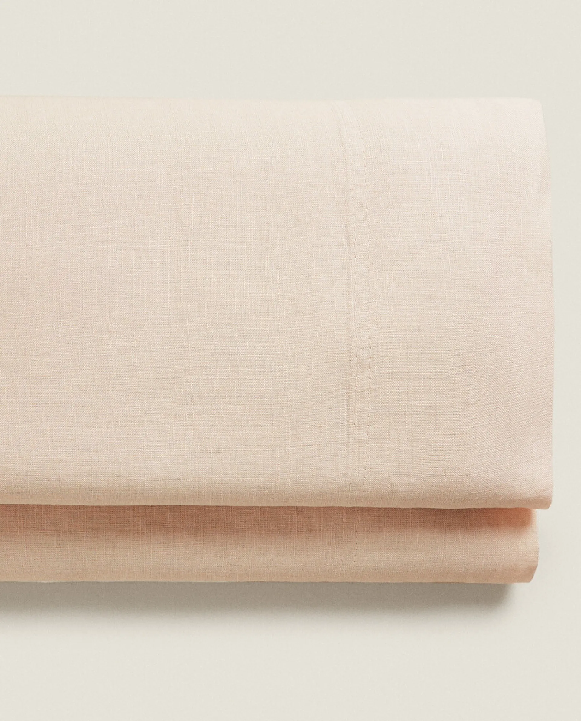 Flat Sheets*ZARA Home (140 Gsm) Washed Linen Flat Sheet Pink