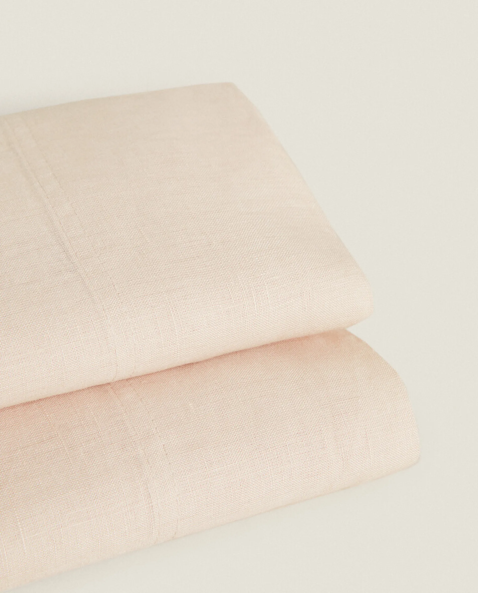 Flat Sheets*ZARA Home (140 Gsm) Washed Linen Flat Sheet Pink