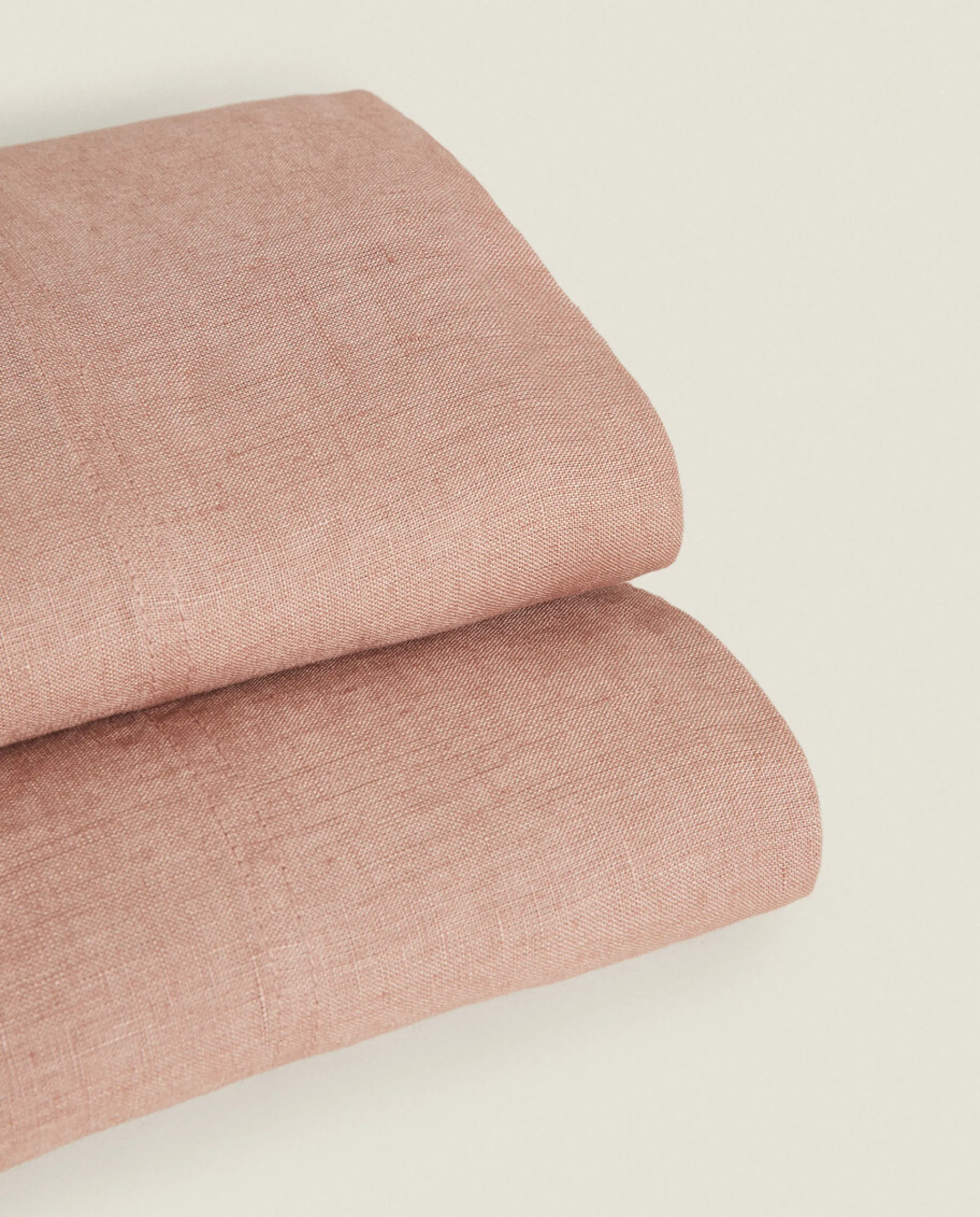Flat Sheets*ZARA Home (140 Gsm) Washed Linen Flat Sheet Pink