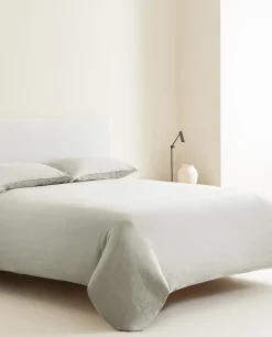 Flat Sheets*ZARA Home (140 Gsm) Washed Linen Flat Sheet Green