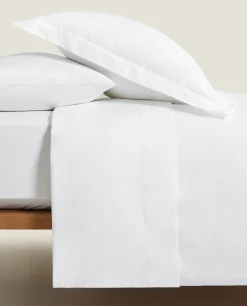 Flat Sheets*ZARA Home (180 Thread Count) Cotton Percale Flat Sheet White