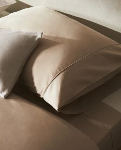 Pillowcases*ZARA Home (300 Thread Count) Cotton Percale Pillowcase Beige