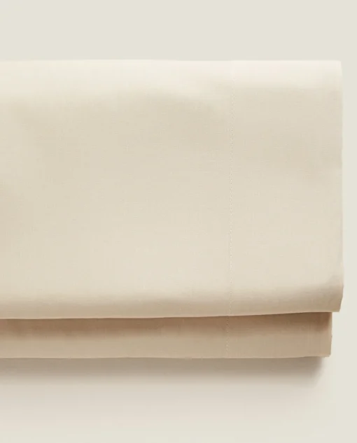 Flat Sheets*ZARA Home (180 Thread Count) Cotton Percale Flat Sheet Beige