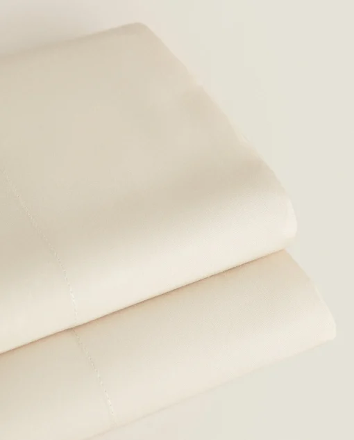 Flat Sheets*ZARA Home (180 Thread Count) Cotton Percale Flat Sheet Beige