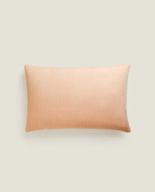 Pillowcases*ZARA Home (300 Thread Count) Striped Washed Sateen Pillowcase Coral