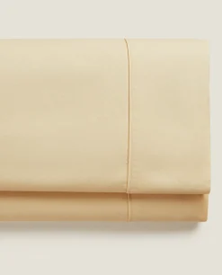Flat Sheets*ZARA Home (300 Thread Count) Washed Sateen Flat Sheet Butter Yellow