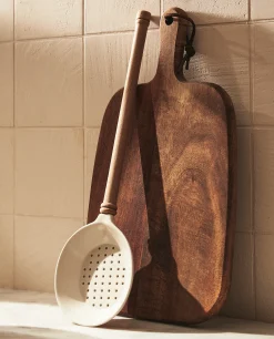 Kitchen Utensils*ZARA Home Acacia Slotted Spoon Cream