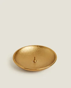 Candlesticks And Tealight Holders*ZARA Home Aged Finish Tealight Holder Gold-T