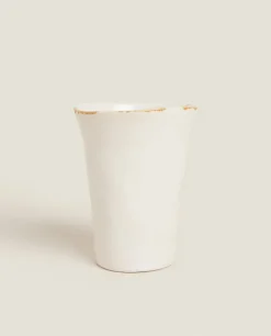 Glasses*ZARA Home Antique Finish Ceramic Tumbler Cream
