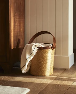 Baskets*ZARA Home Basket With Handle Natural Colour