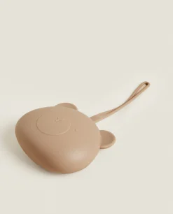 Accessories*ZARA Home Bear Silicone Pacifier Case Brown
