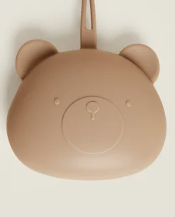 Accessories*ZARA Home Bear Silicone Pacifier Case Brown