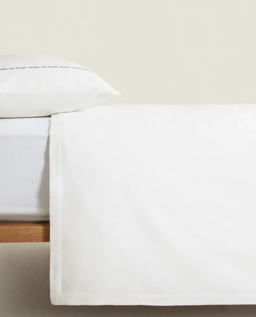 Bedspreads*ZARA Home Bedspread With Backstitching White