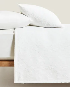 Bedspreads*ZARA Home Bedspread With Floral Embroidery White