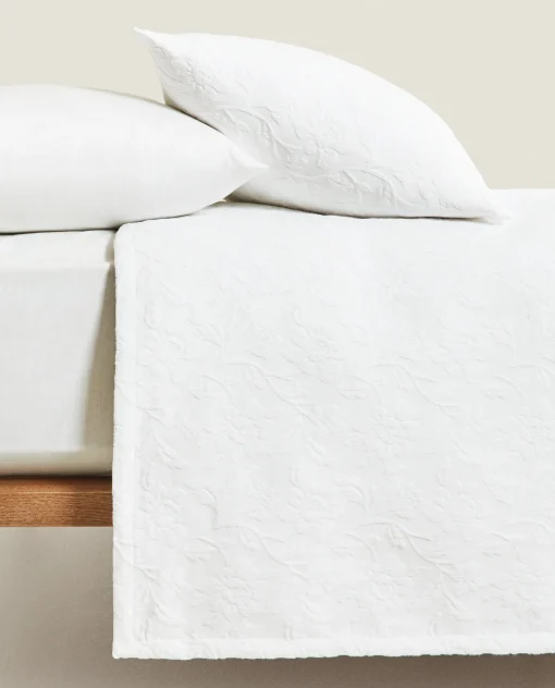 Bedspreads*ZARA Home Bedspread With Floral Embroidery White