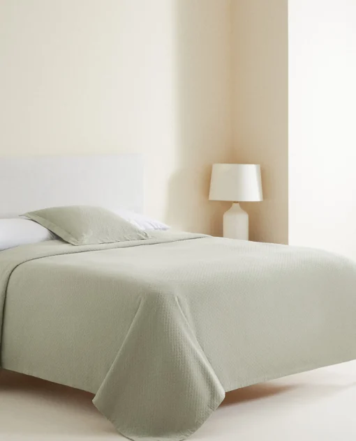 Bedspreads*ZARA Home Bedspread With Polka Dot Design Green