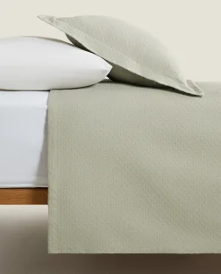 Bedspreads*ZARA Home Bedspread With Polka Dot Design Green