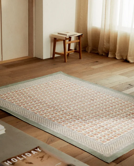 Decorative*ZARA Home Block Print Rug Peach
