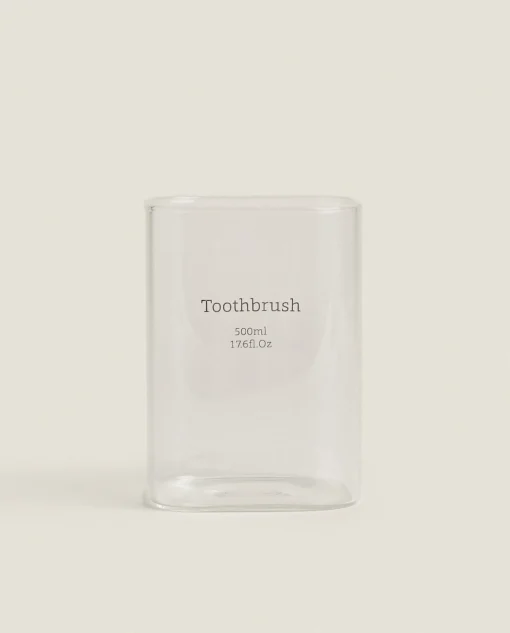 Glasses*ZARA Home Borosilicate Glass Slogan Tumbler Transparent