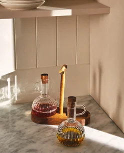 Kitchen Accessories*ZARA Home Bososilicate Glass And Wood Cruet Set Transparent