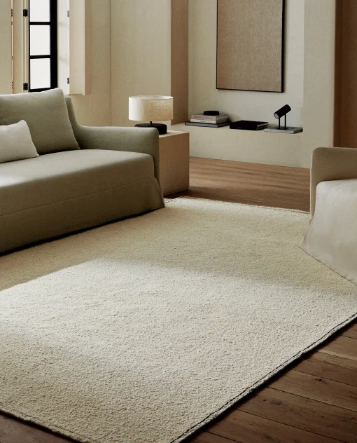 Solid*ZARA Home Boucle Rug Cream