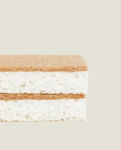 Cleaning*ZARA Home Cellulose And Fiber Non-Scratch Sponges (Pack Of 2) White