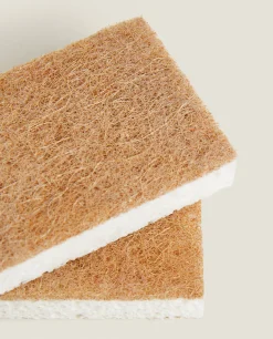 Cleaning*ZARA Home Cellulose And Fiber Non-Scratch Sponges (Pack Of 2) White