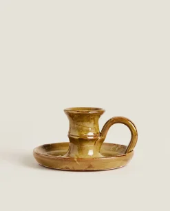 Candlesticks And Tealight Holders*ZARA Home Ceramic Candleholder Green