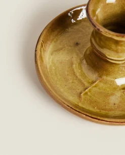 Candlesticks And Tealight Holders*ZARA Home Ceramic Candleholder Green