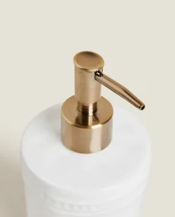 Dispensers*ZARA Home Ceramic Dispenser With A Raised Design White