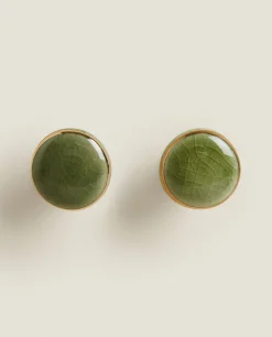 Door Knobs*ZARA Home Ceramic Door Knob (Pack Of 2) Green