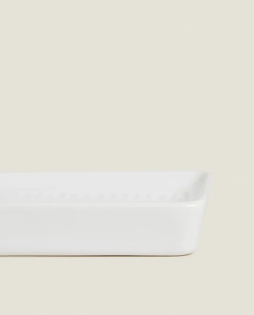 Soap Dishes*ZARA Home Ceramic Soap Dispenser With A Raised Design White