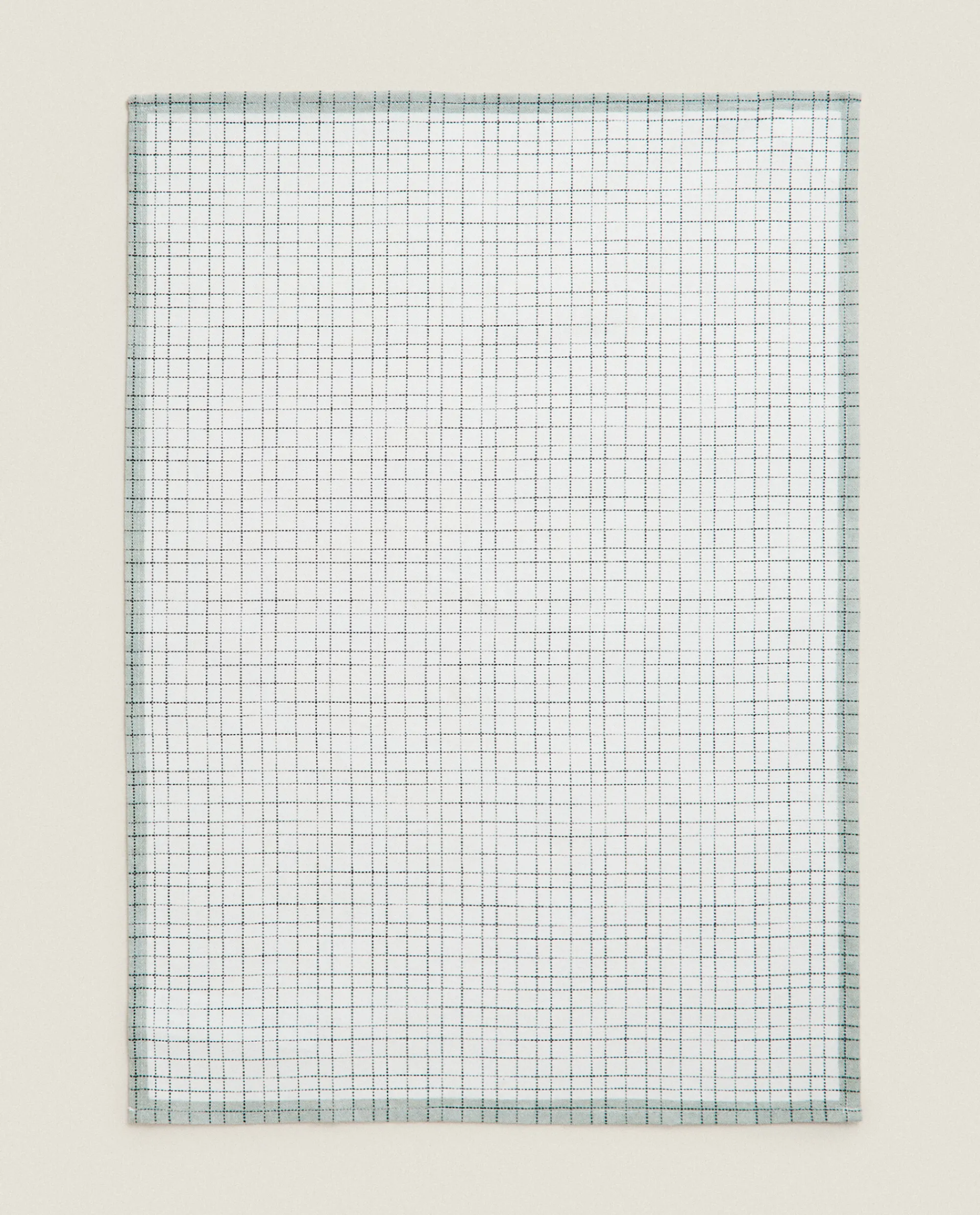 Garden*ZARA Home Check And Floral Print Cotton Tea Towel (Pack Of 2) Blue