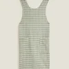 Kitchen Towels, Aprons And Bags*ZARA Home Check Apron With Ruffles Beige