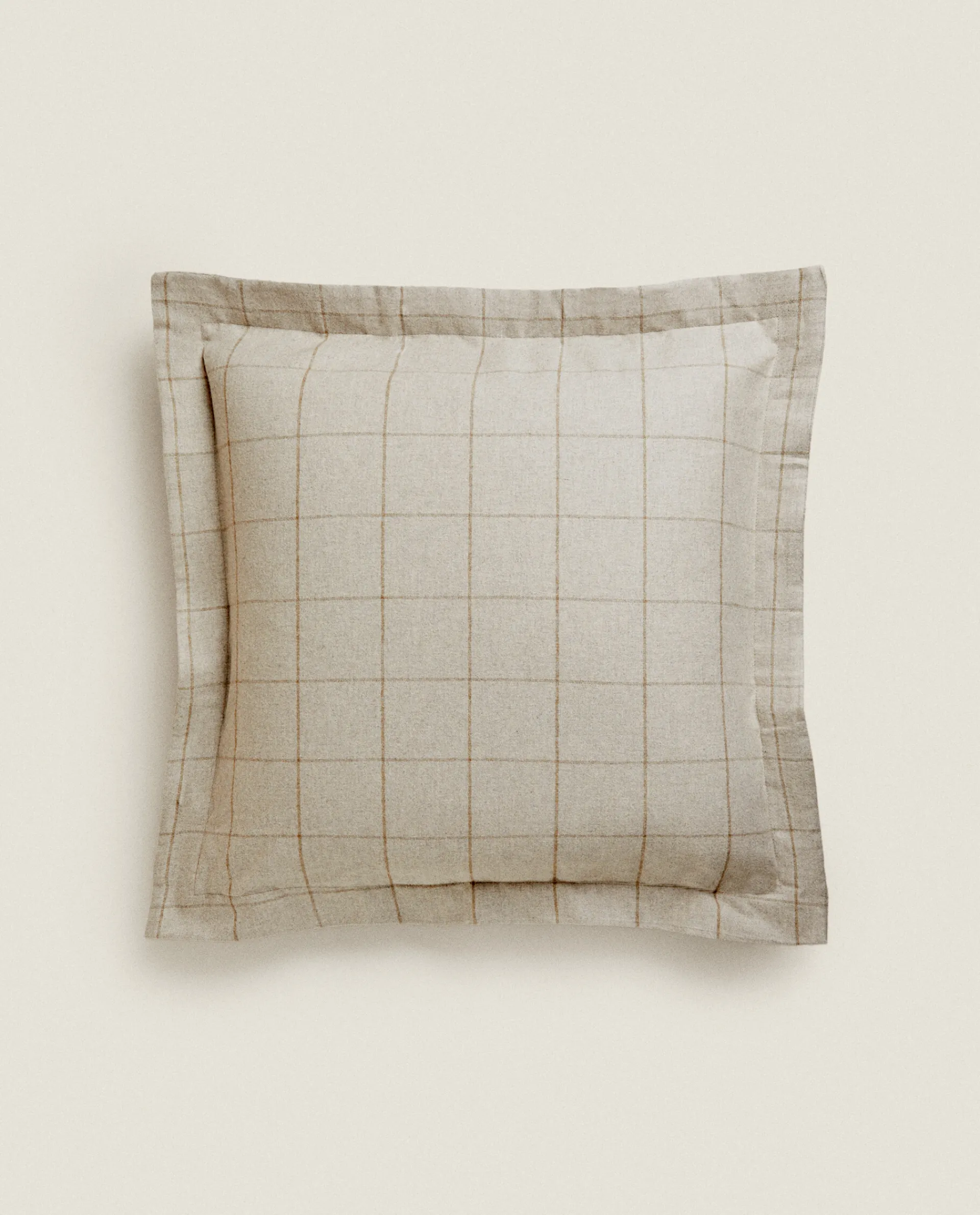 Pillowcases*ZARA Home Check Flannel Pillowcase Sand