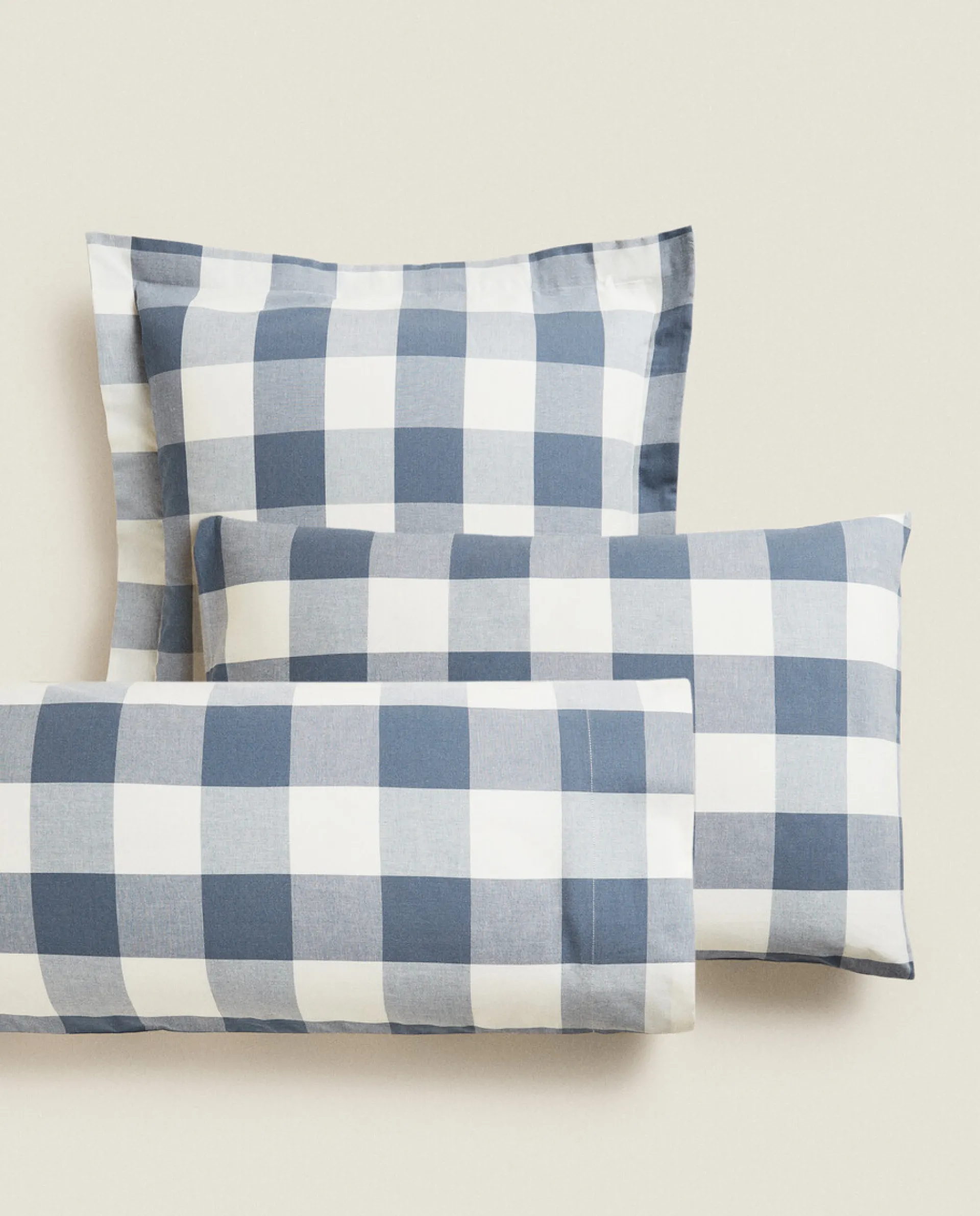 Pillowcases*ZARA Home Check Pillowcase Blue