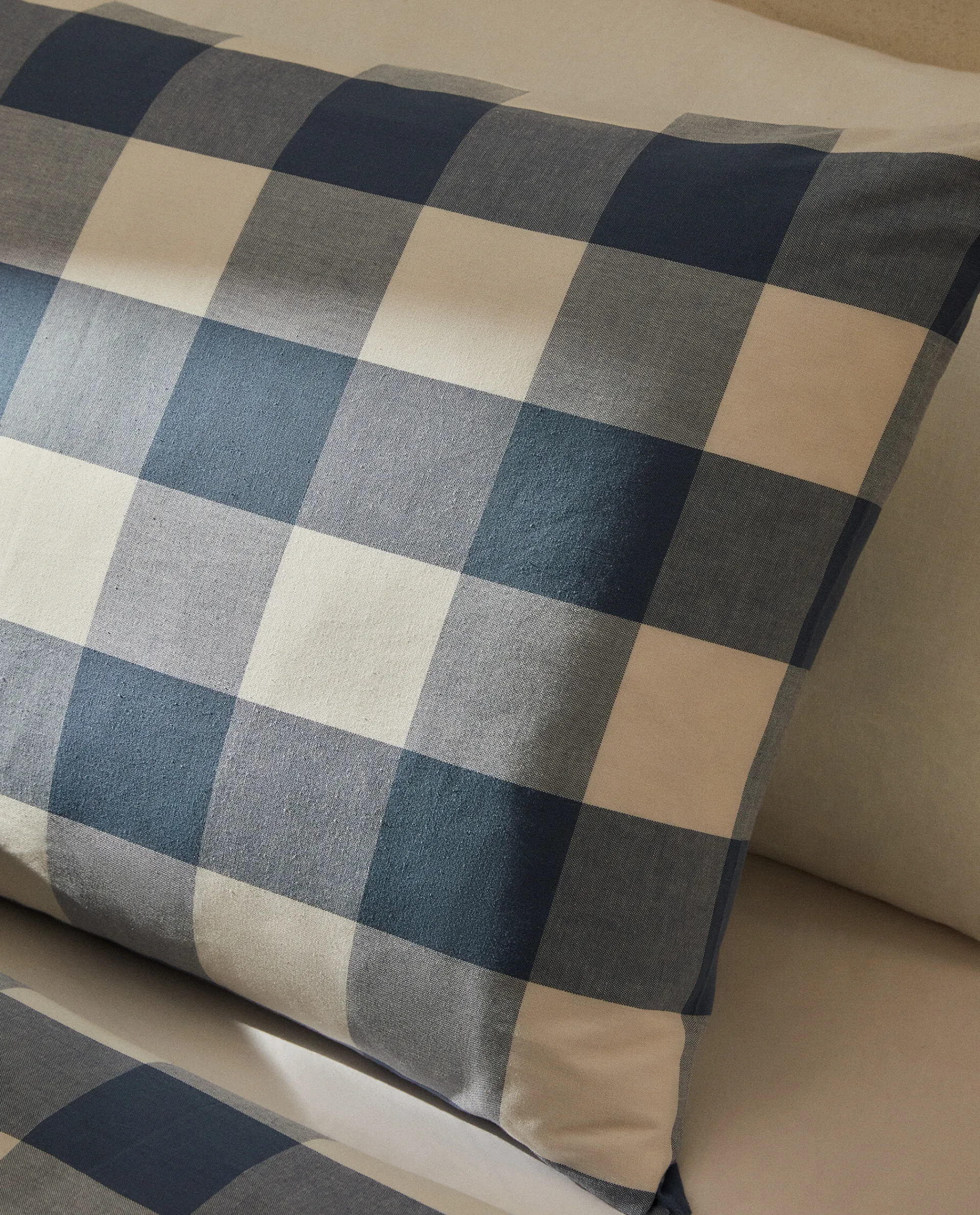 Pillowcases*ZARA Home Check Pillowcase Blue