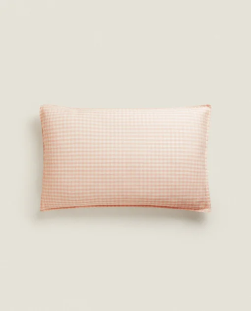 Pillowcases*ZARA Home Check Pillowcase Pink