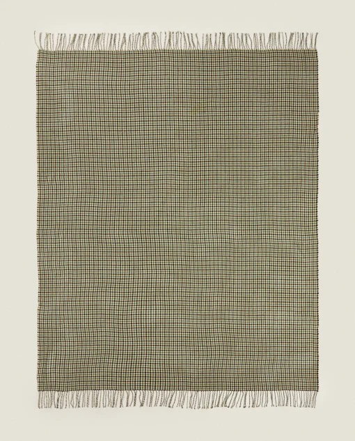 Blankets*ZARA Home Checked Blanket Green