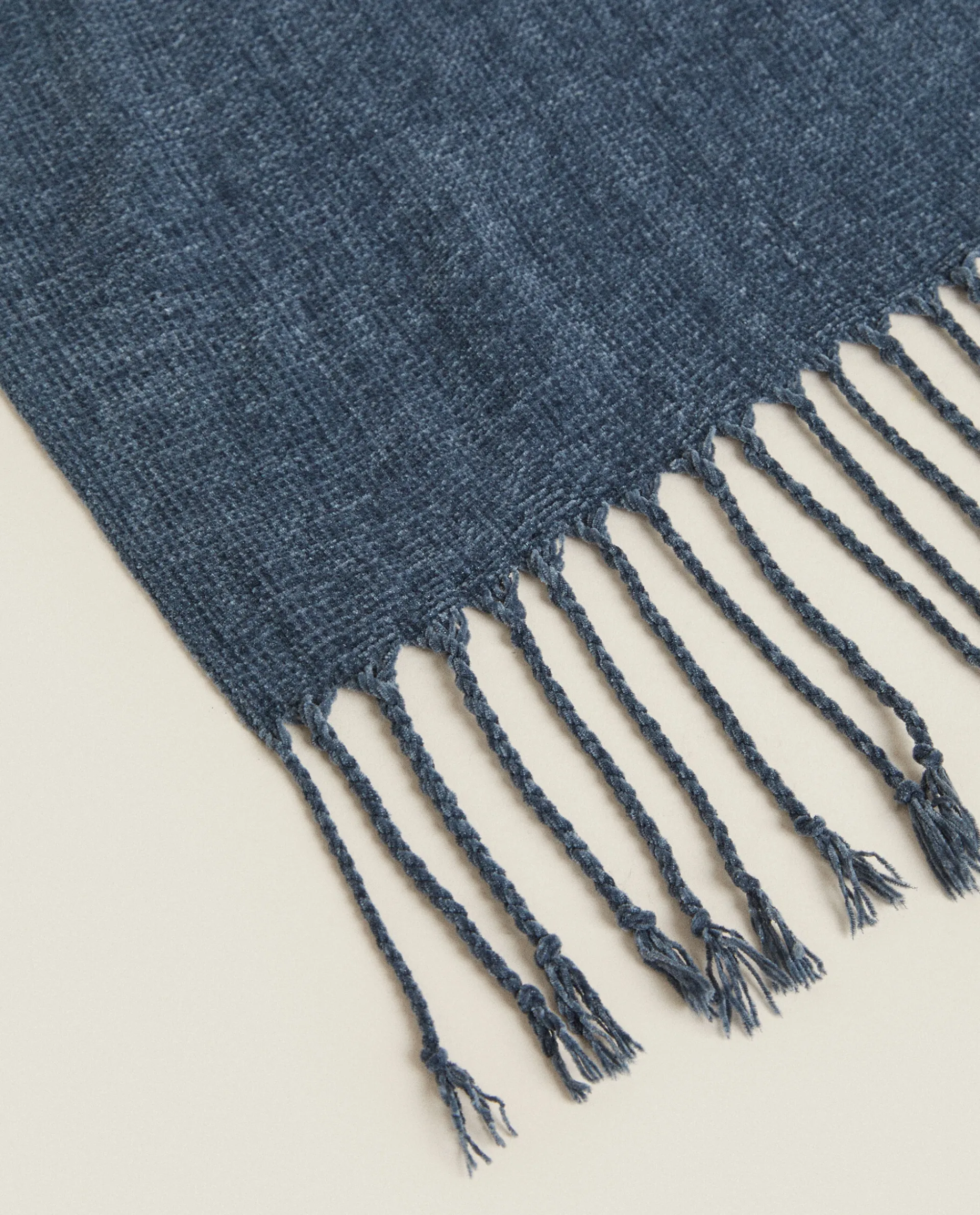 Blankets*ZARA Home Chenille Blanket Blue