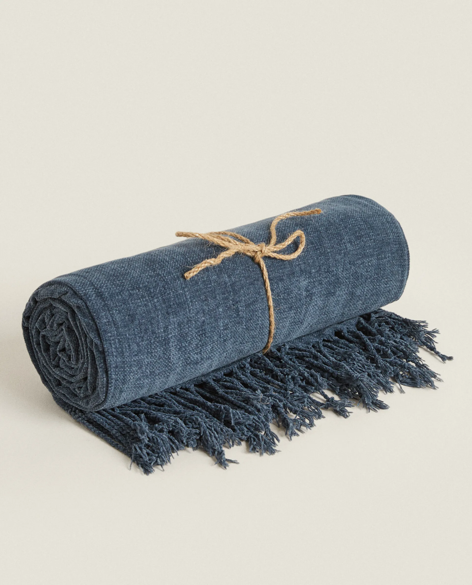 Blankets*ZARA Home Chenille Blanket Blue