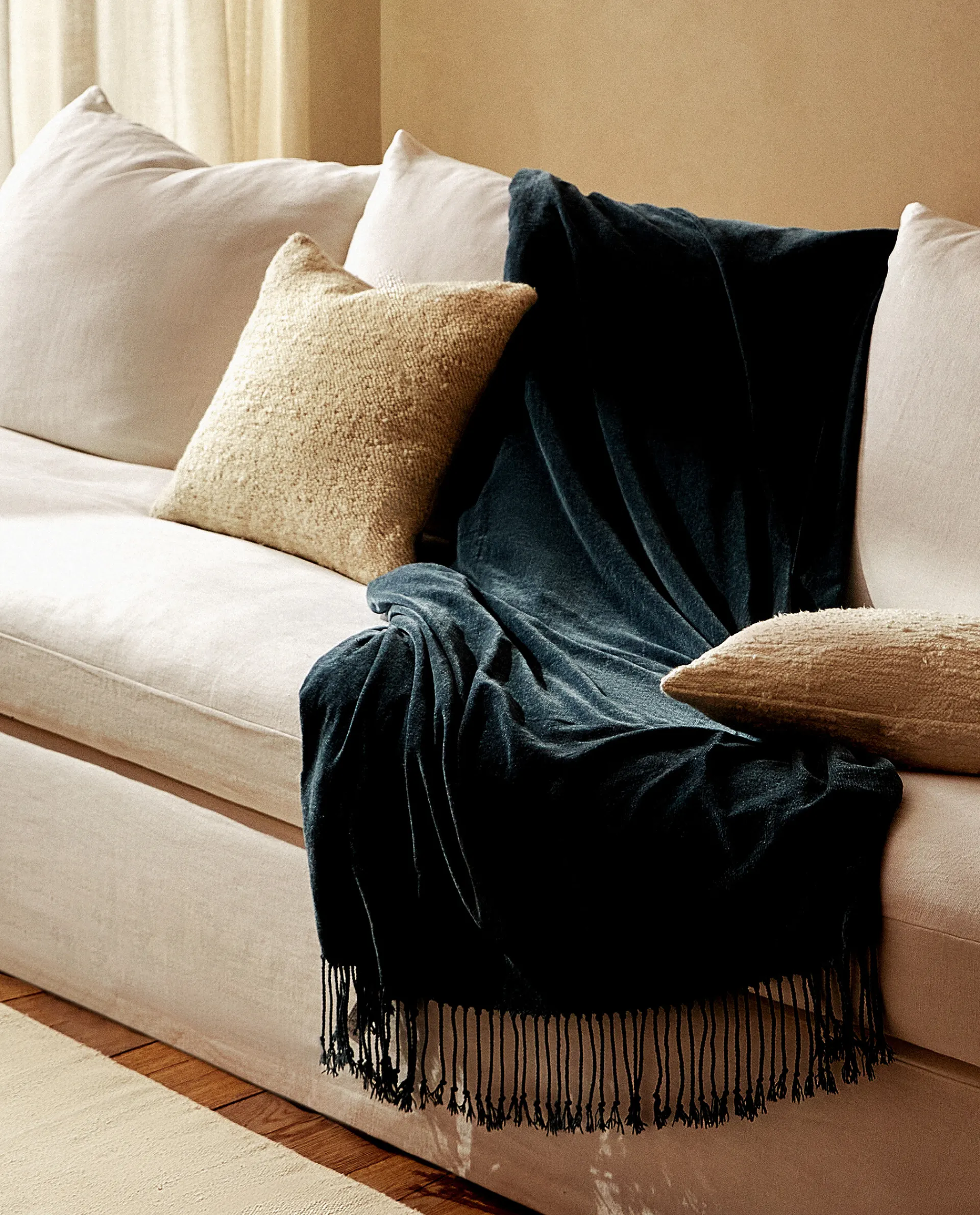 Blankets*ZARA Home Chenille Blanket Blue