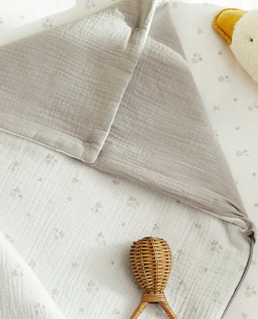 Personalization*ZARA Home Chiffon Clover Carrycot Baby Wrap Grey